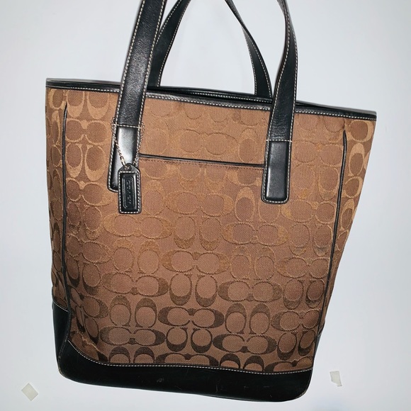 Womans brown Coach bucket purse - Picture 2 of 15